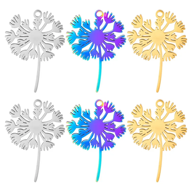 

5 шт. Сделай Сам 316L нержавеющая сталь 30x21 мм Одуванчик искусственный золотой цвет Подвески для сережек мужчин женщин