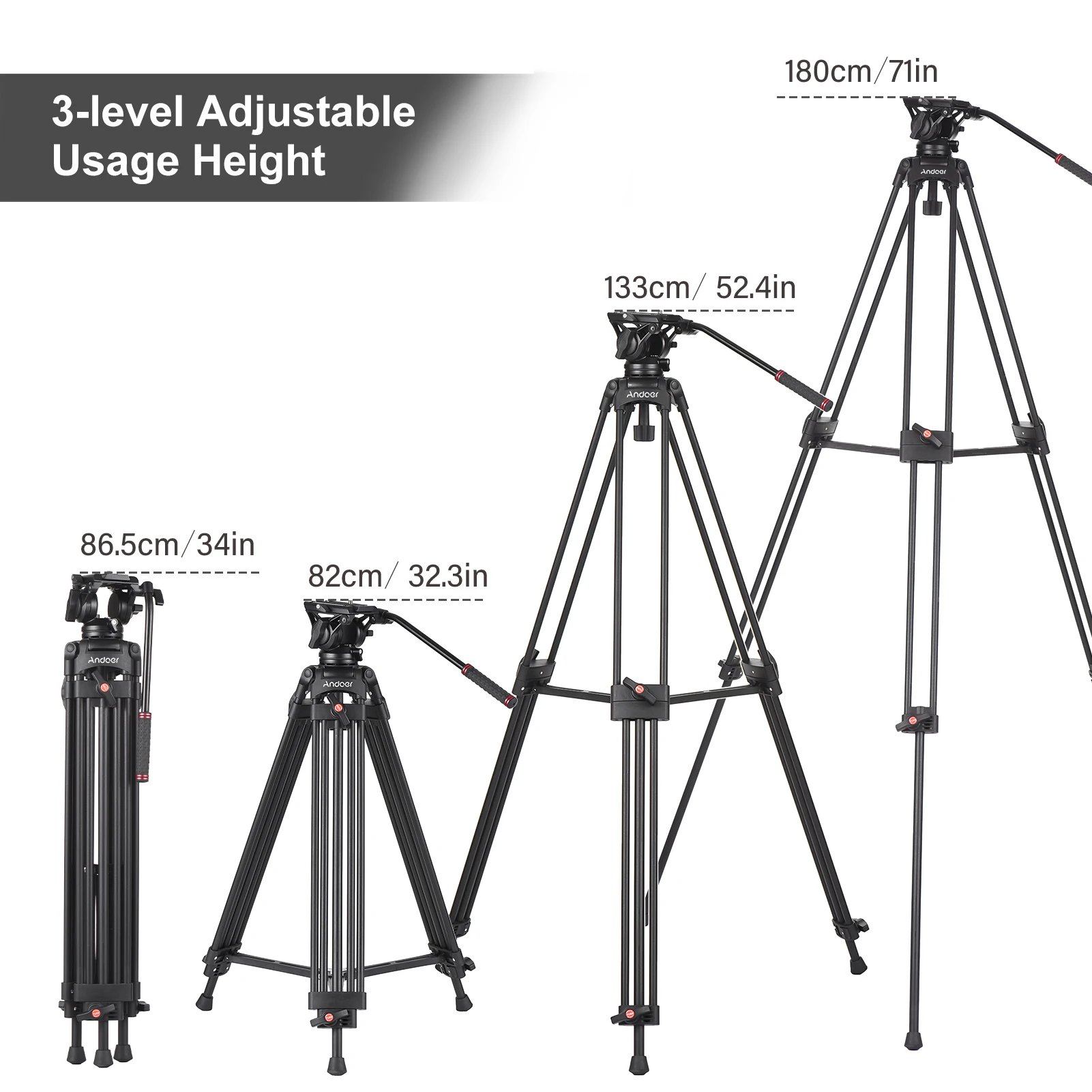 Andoer  ī޶ ﰢ  ĵ, 360  ĳ ü   , ִ  180cm  10kg