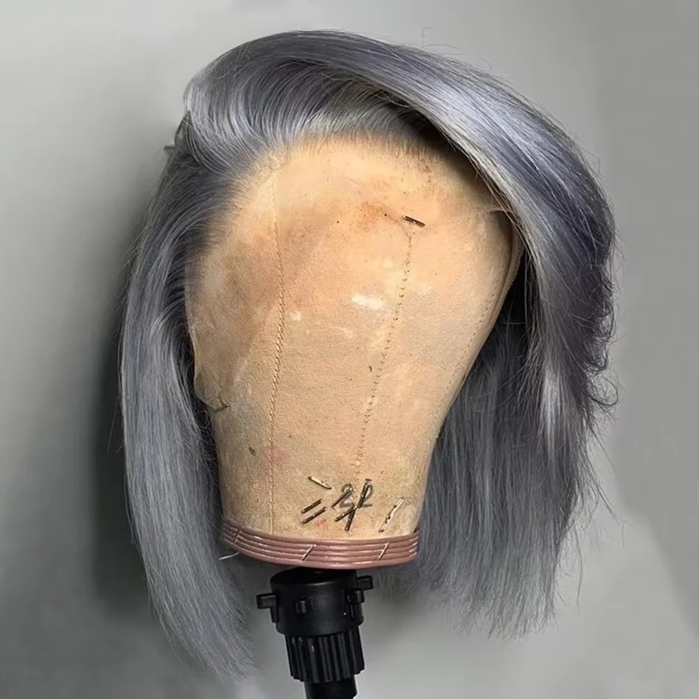 13x4 Bone Straight Short Bob Lace Front Human Hair Wigs Lace Frontal Wig Brazilian 100% Human Hair 200 Density 16 Inch colorful