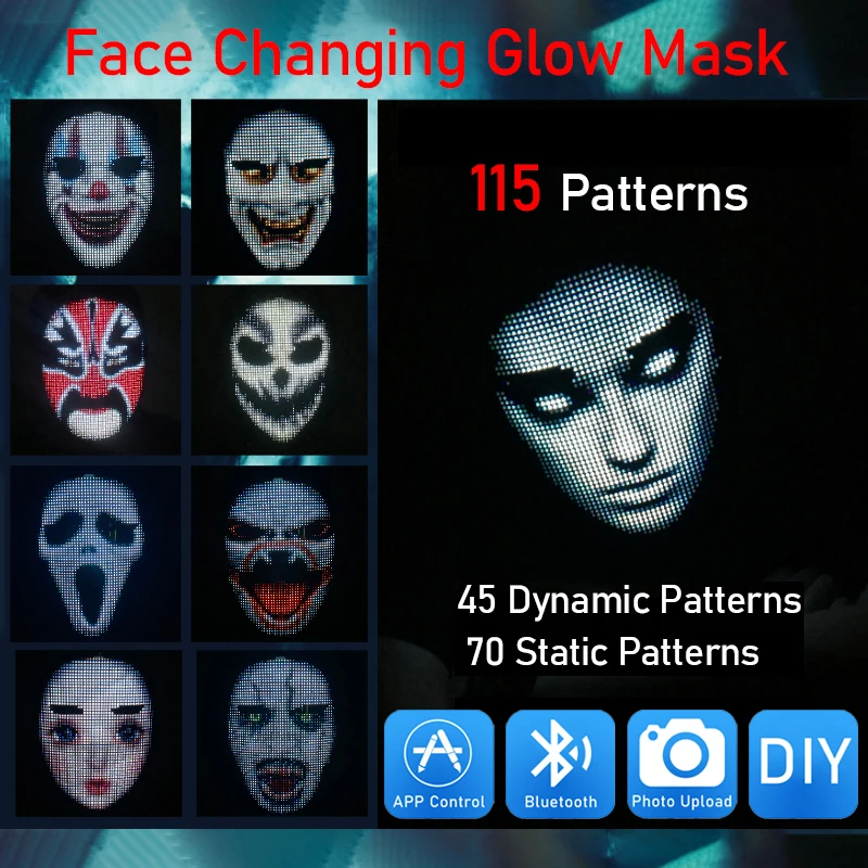 LEDHalloweenFaceChangingMaskDIYBluetoothProgrammableMask115