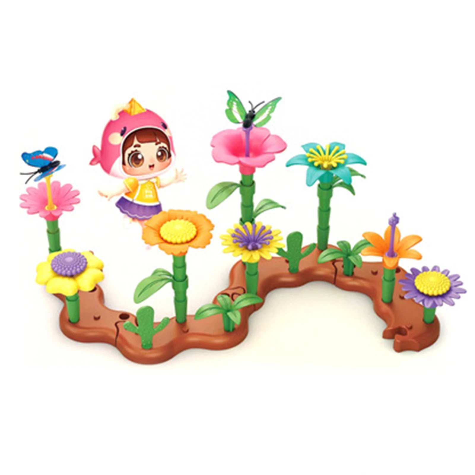 

Цветочный сад, строительные игрушки с бабочками, цветущие стебли, основы для девочек и мальчиков [От 3 до 6 лет]