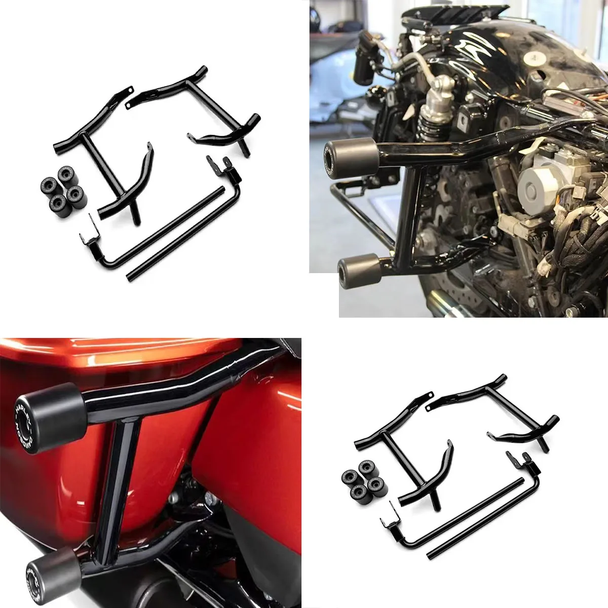 Motorcycle Rear Saddlebag Guard Rails Bag Guards Steel For Harley Touring Road Glide Street Glide CVO