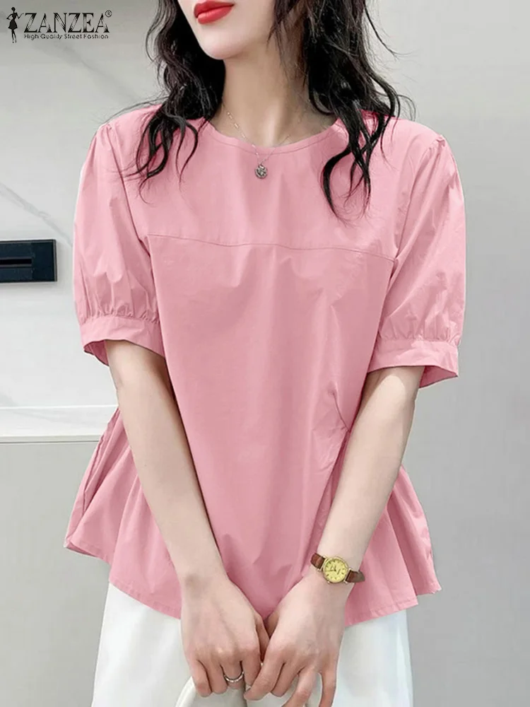 

Женская блузка с круглым вырезом, коротким рукавом