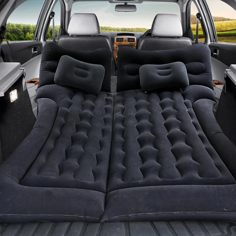 Car Supplies Inflatable Travel Bed Car Air Mattress Vehicle Inflatable Thickened Travel Bed Sleeping Pad Camping Accessory