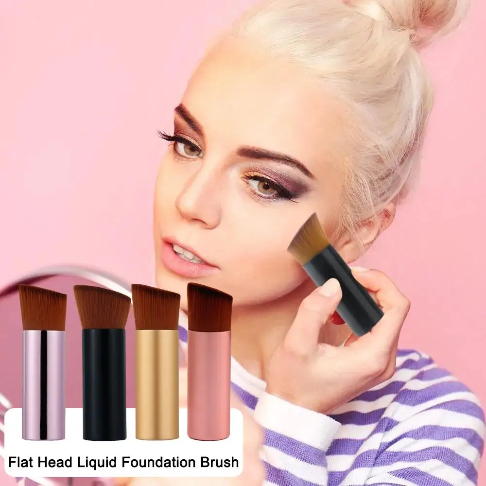 

Smooth Professional Face Brush Make Up Tool Seamless Brush Silhouett Metal Foundation Base Flat Oblique Liquid Handle Head W9U4