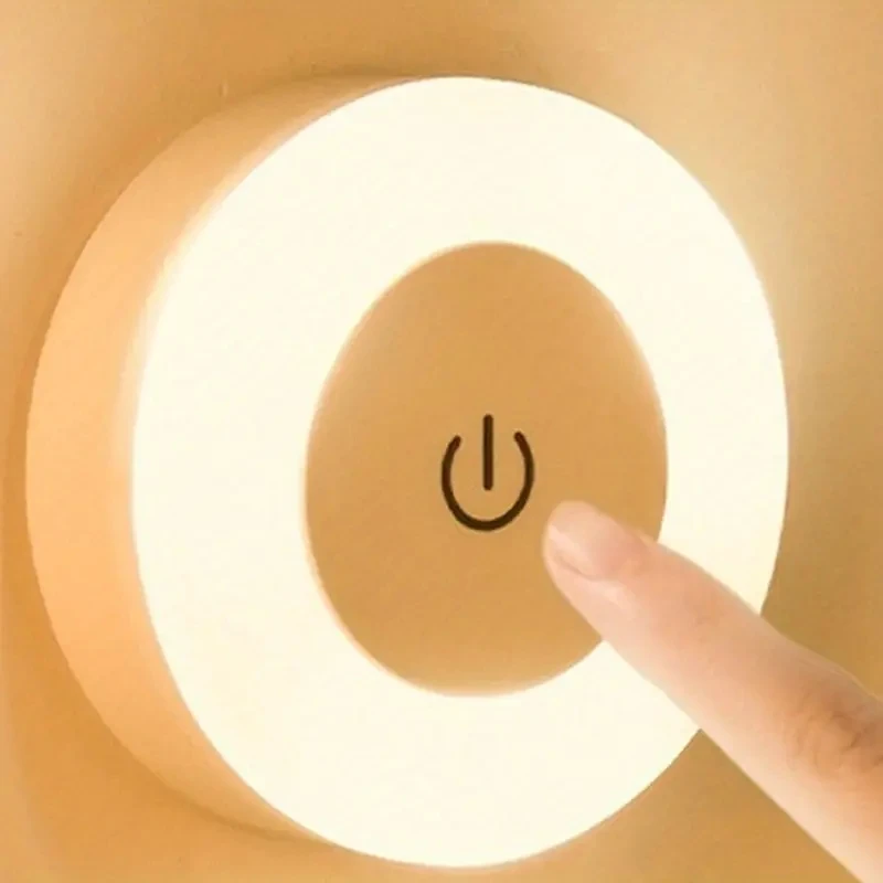 1pc Touch Light Led Tap Light, 3 Colors Adjustable Closet Light, Portable Wireless Under Cabinet Lights, Dimmable Lights For Bed 5