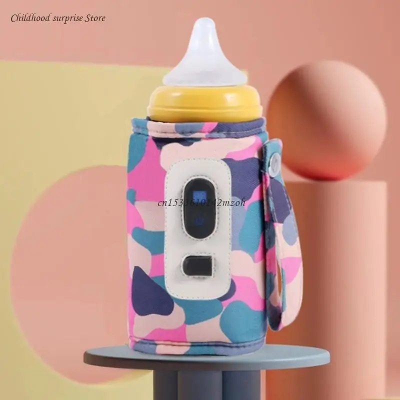 

USB Feeding Bottle Warmer Baby Bottle Travel Cover Heat Keeper with Adjustable Constant Temperature Portable Milk Dropship