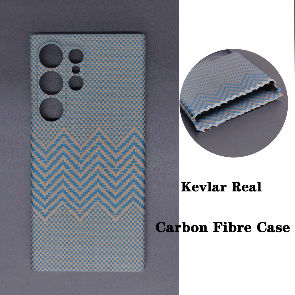 kevlar Real Carbon Fiber Phone Case For Samsung Galaxy S24  23 Ultra Plus  Aramid commercial S22 Ultra-thin Shockproof Cover