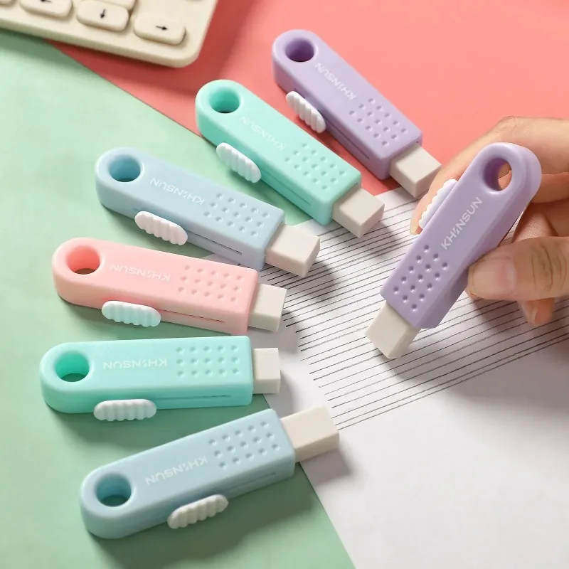 

Creative Pencil Rubber Kids Drawing Writing Wiping Stationery Protable Refillable Push Pull Eraser DIY Student School Supplies