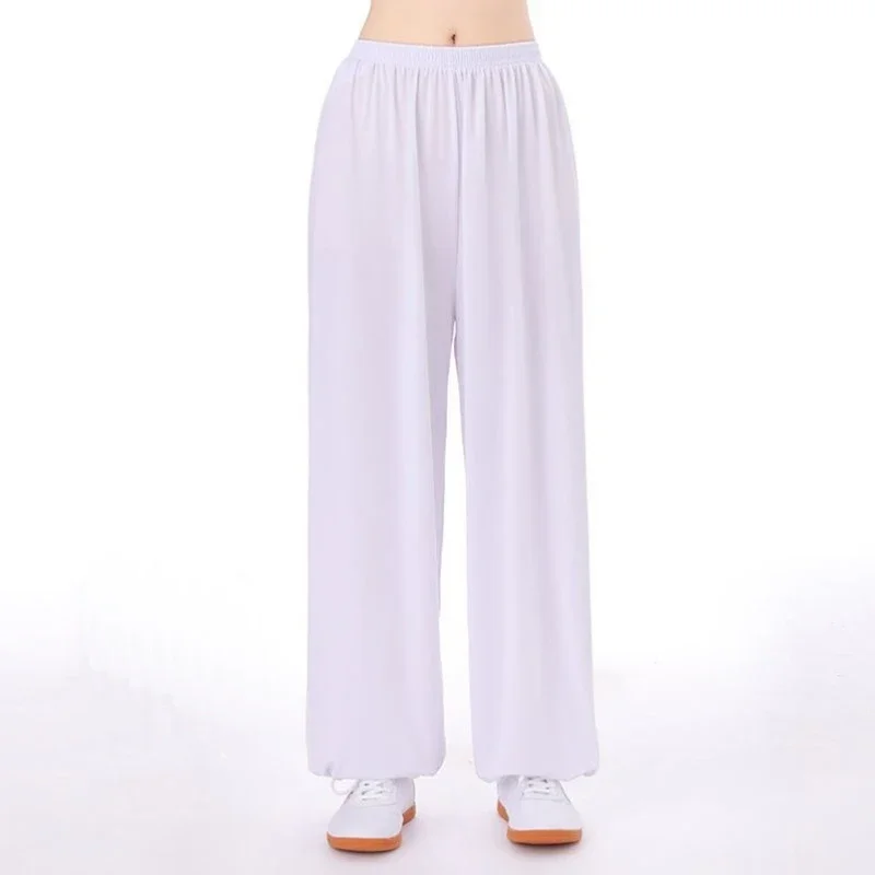 Tai Chi Trousers Martial Art Trousers Unisex Ice Silk Tai Chi Pants Summer Loose Practice Martial Arts