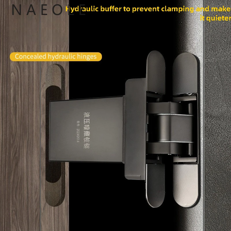 ไฮดรอลิก 3D ประตูอัตโนมัติปิดบานพับปกปิดบัฟเฟอร์เงียบไม้ประตูซ่อนประตูบานพับโฮมออฟฟิศฮาร์ดแวร์ 1