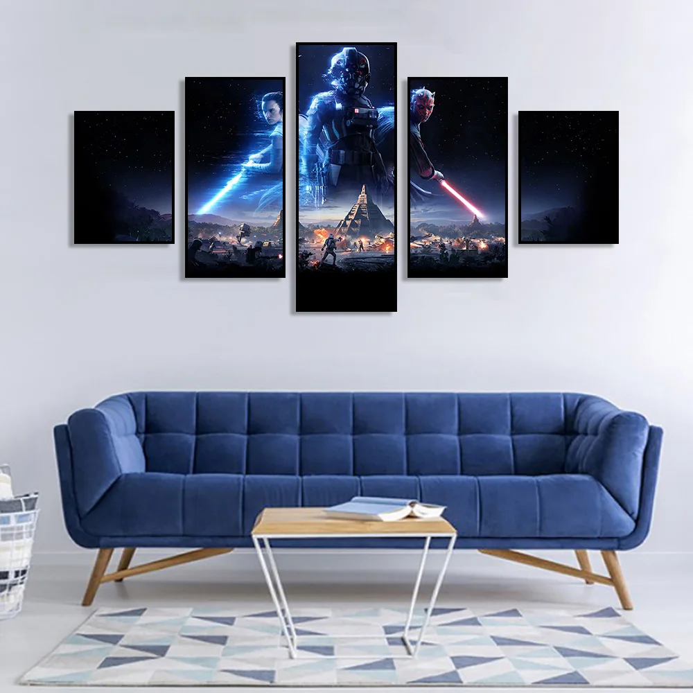 Classic Movie Decoration Poster Fivepicture Combination Canvas