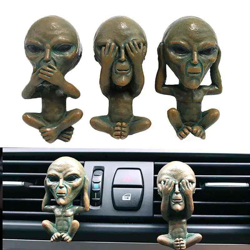 

Car Vent Decor Alien Statue 3 Pcs Cute Air Freshener Clip For Car Home Office Decor Accessories Gifts For Women