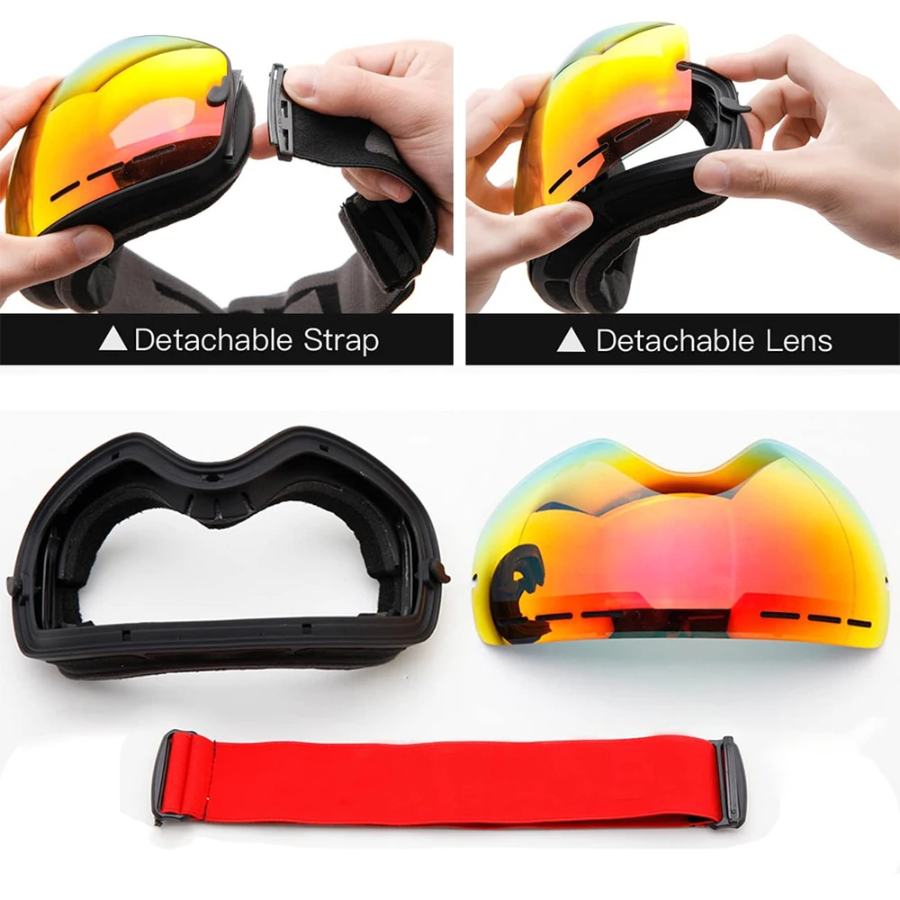 Ski Goggles Double Layers UV400 Anti-fog Winter Outdoor Sport Eyewear Ski Glasses Skiing Mask Snowboard Men Women Snow Goggles 3