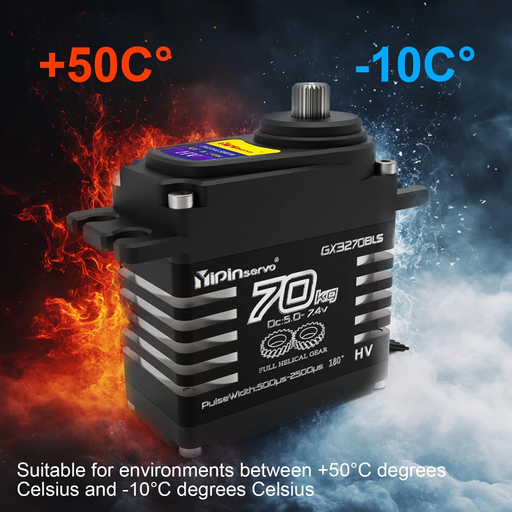 Servomoteur Brushless 70KG 7.4V Engrenages Obliques pour RC 1/8 1/10 1/12