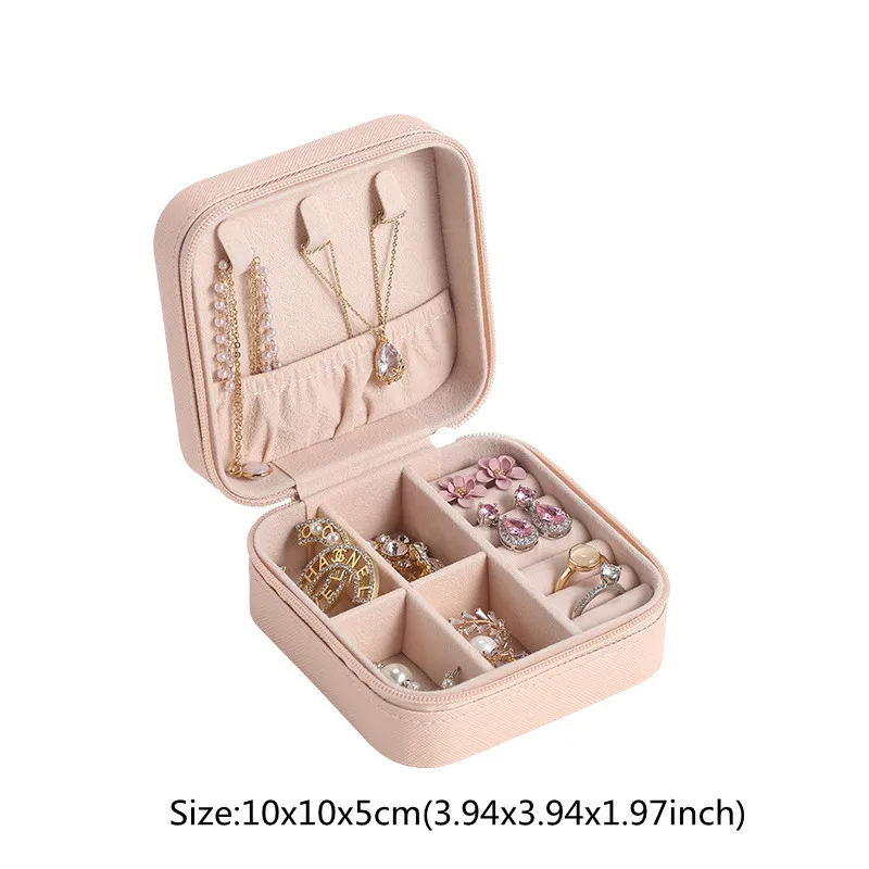 Pink Jewelry Organizer Box Ring Earrings Jewel Jewlery Juwellery Storage Case Makeup Cosmetic Stand Wholesale Bulk Accessories