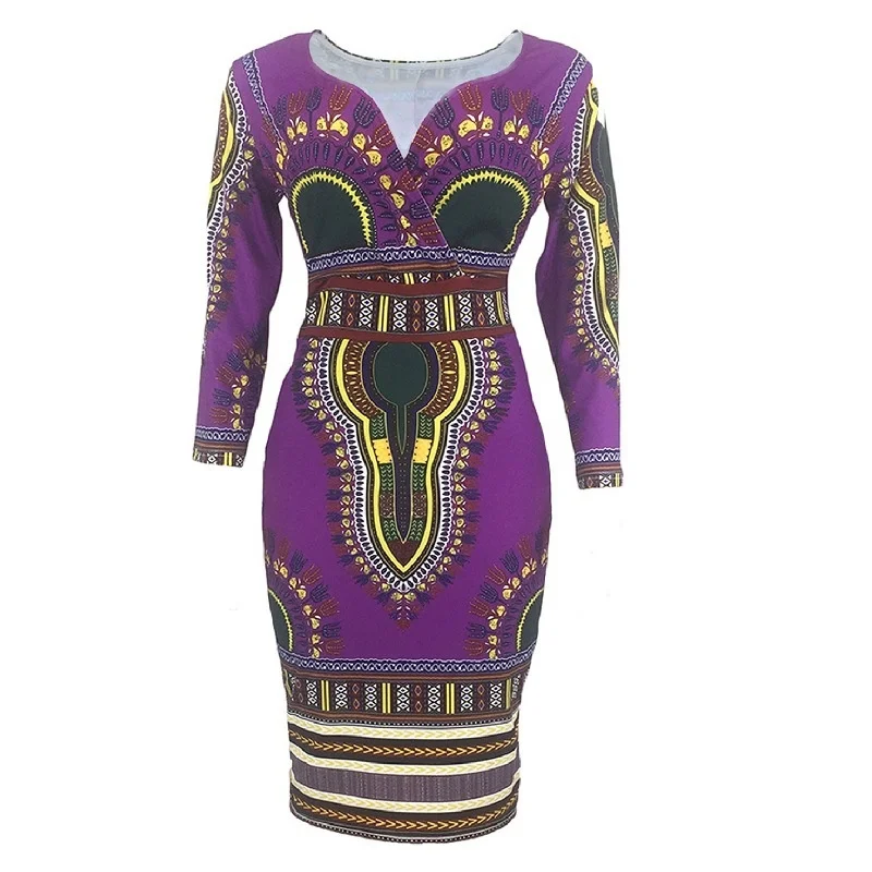 2022 New Fashion Print Dress Waist Women's Ethnic Style Package