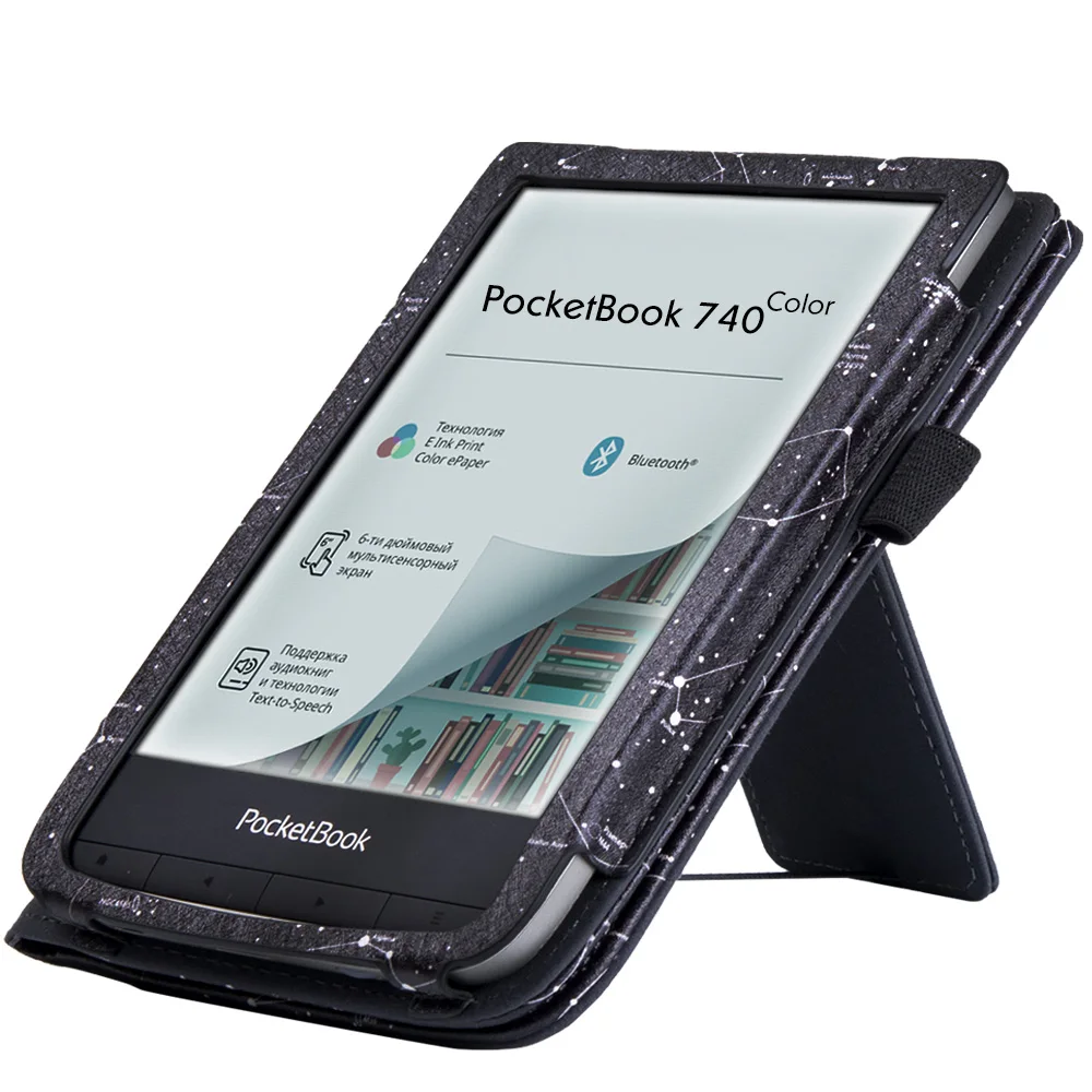Stand Case para Pocketbook E-reader Capa de Couro pu com Alça de Mão Auto Dormir And Wake 740 Inkpad Pro Inkpad Color - Imagem 3