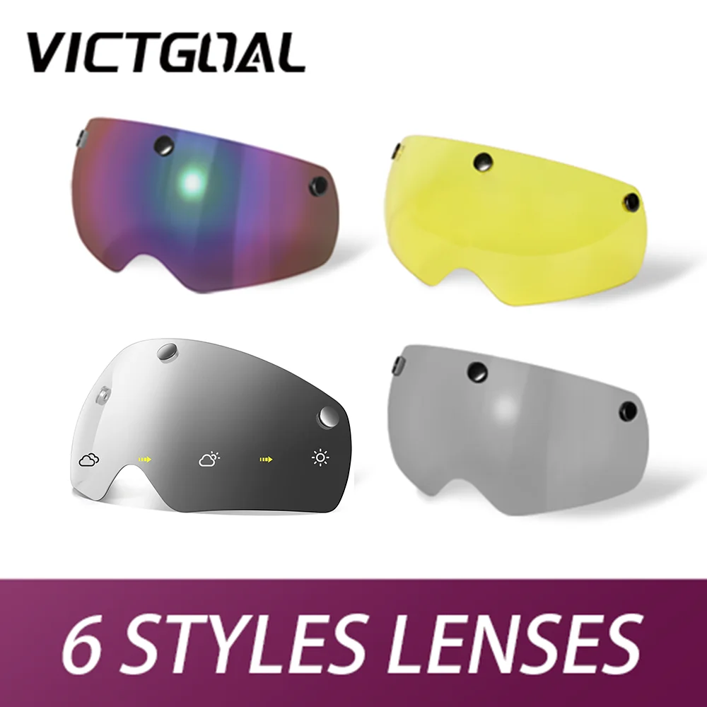 VICTGOAL Bike Helmet Photochromic Lens Magnetic Lenses for Men Bicycle Goggles Sports Sunproof Glasses MTB Cycling Accessories