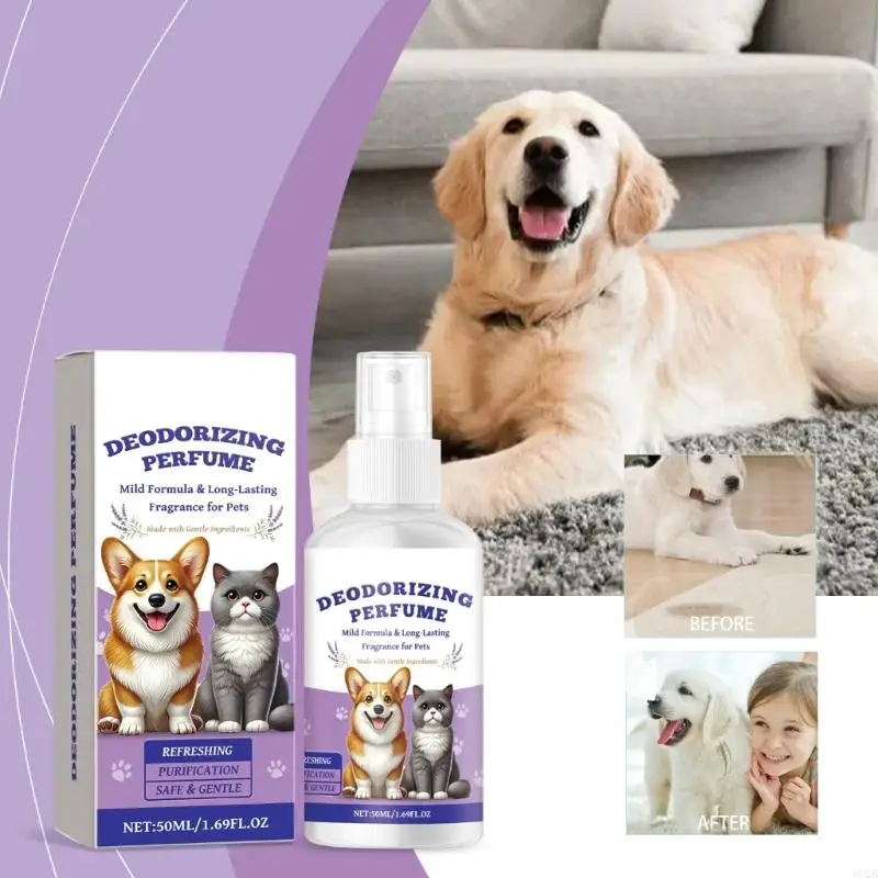 Everyday Use Pet Odor Eliminating Sprayers 50ml Natural Ingredient For Sensitive Pet Owners And Travel Convenient Efficient