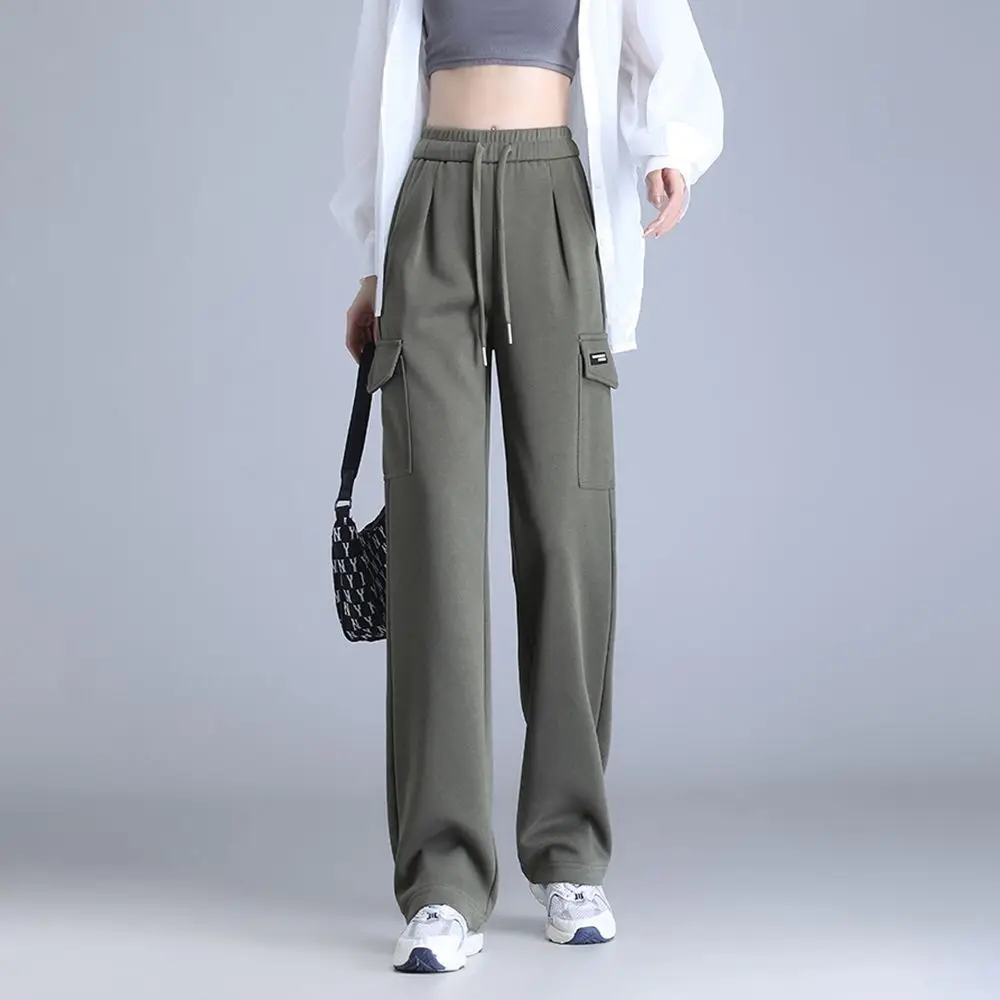 

Cargo pants female 2023 autumn casual all-in-one slim high waist casual loose large size black pants female