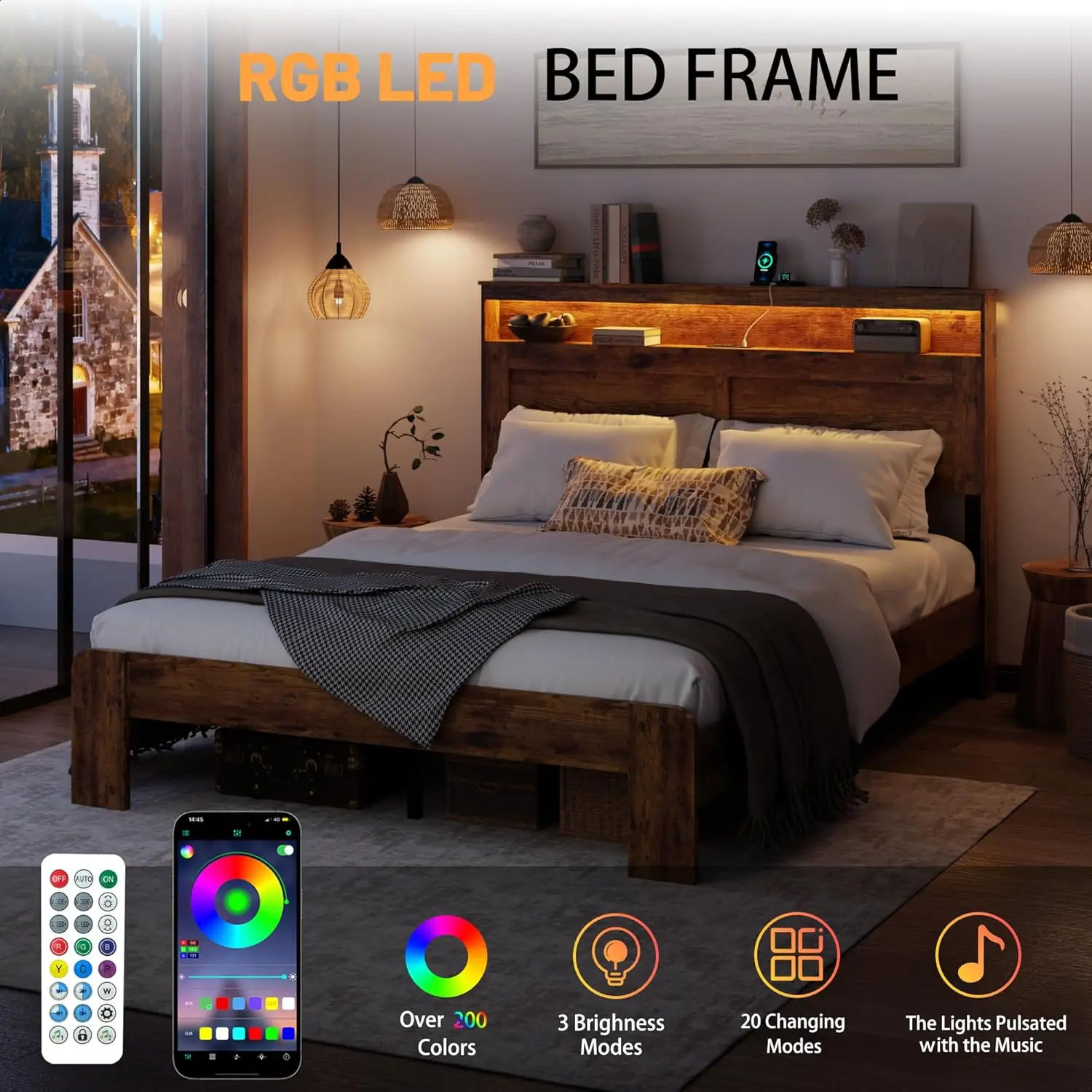 Rustic LED Storage Bed 3