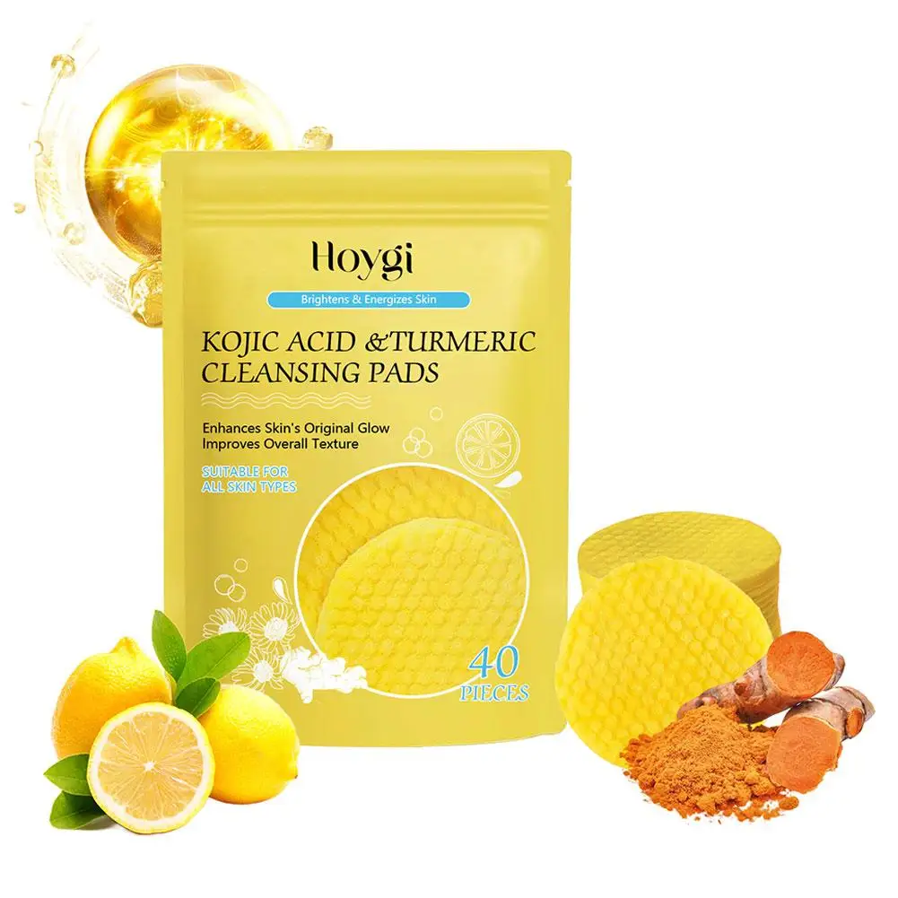 40/50pcs Turmeric Cleansing Pad Cleaning Tablet Exfoliating Pads Facial Sponges  For Exfoliating Daily Cleansing Skin Care 5