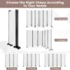Ldaily 6 Panel Room Divider, 5.6Ft Tall Folding Privacy Screen With Wheels, Portable Freestanding Wear-Resistant Fabric 6