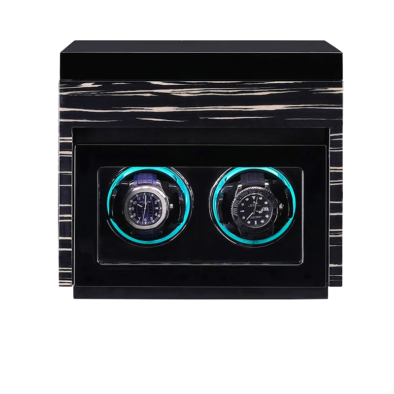 MELANCY Automatic Watch Winder Mechanical Watch Screen LCD Touch Vibrator LED Internal Backlight Wooden Storage Box