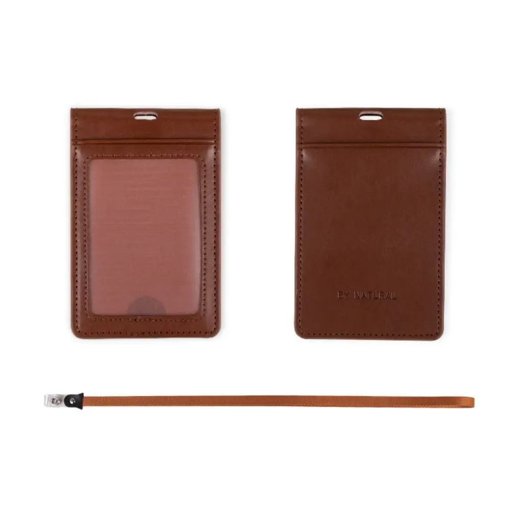 

PU Leather Card Holder Multifunction Simple Portable Bus Card Case Waterproof Magnet Student Pass Card Protective Cover Women