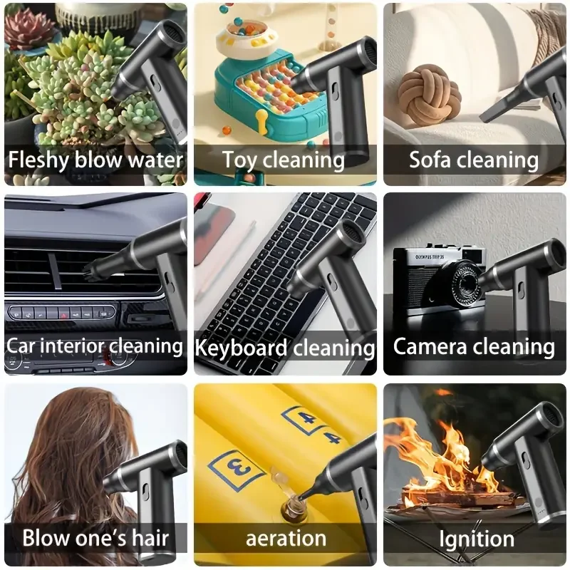 MINI Compressed Air Duster Cordless Dust Blower Rechargeable Vacuum Cleaner Electric Air Pump Portable For Computer Keyboard Sof