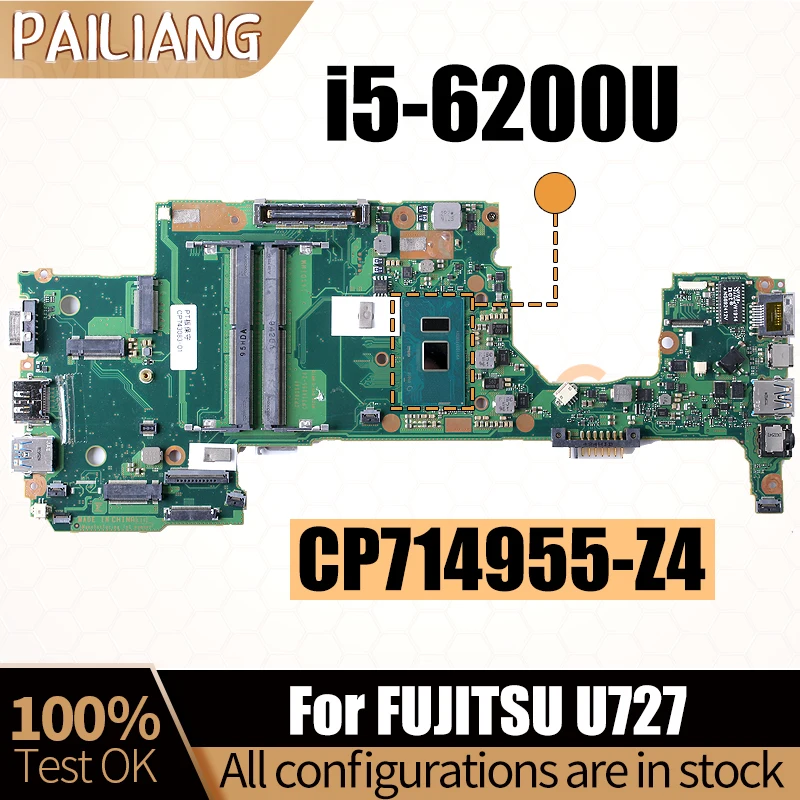 

Материнская плата для ноутбука FUJITSU U727, фотосессия, SR2EY i5-6200U, полный тест материнской платы для ноутбука