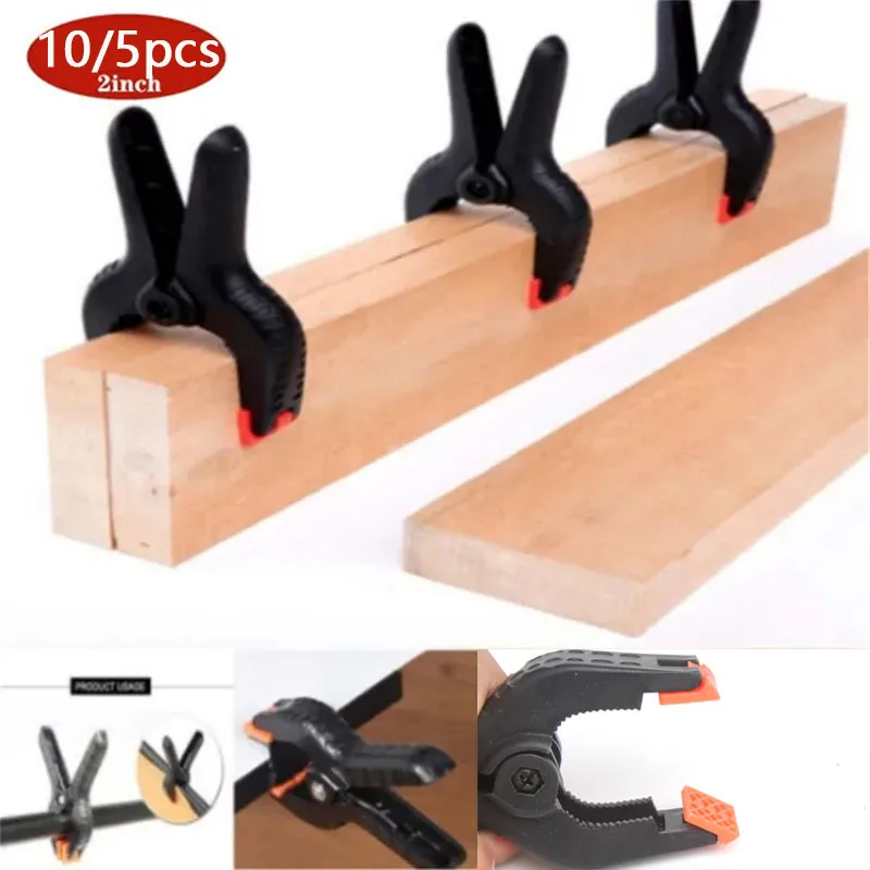 5/10pcs 2inch Spring Clamps DIY Woodworking Tools Plastic Nylon Clamps For Woodworking Spring Clip Photo Studio Background Clips