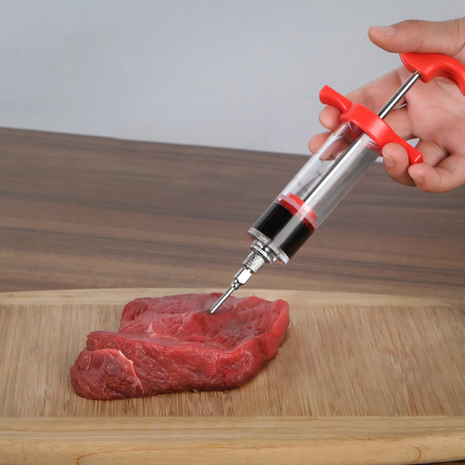 Turkey Syringe Meat Injector Marinade Seasoning Spice Barbecue Sauce Injection Tool Copper Pieces Cooking,bbq sauce injector