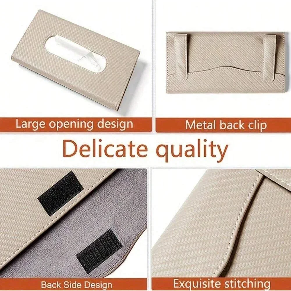 car tissue holder Car Tissue Holder Car Sun Visor Napkin Case Multifunctional PU Leather Back Seat Tissue Box Bag For All Models
