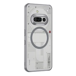 Magnetic Shockproof Transparent Case with Lens Protection - Crystal Clear Back Cover for Nothing Phone (3a) Pro (Grey)