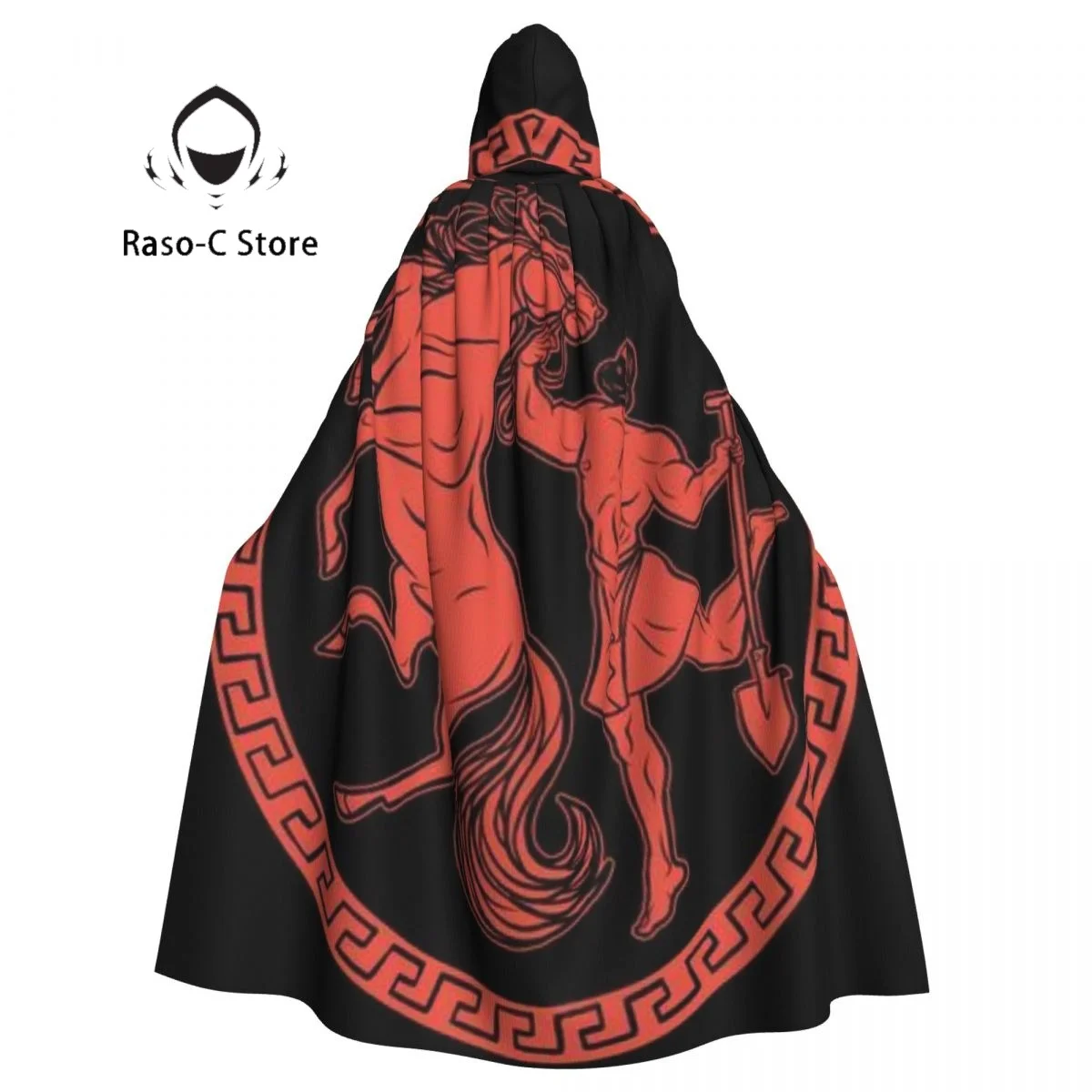 

Myths Of Ancient Greece Illustration Hooded Cloak Polyester Unisex Witch Cape Costume Accessory