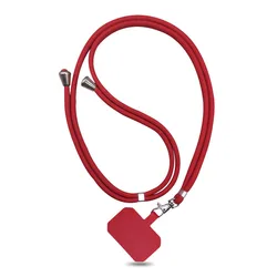Versatile Crossbody Cell Phone Lanyard with Adjustable Neck Strap and Clear Tether Tab (Red)