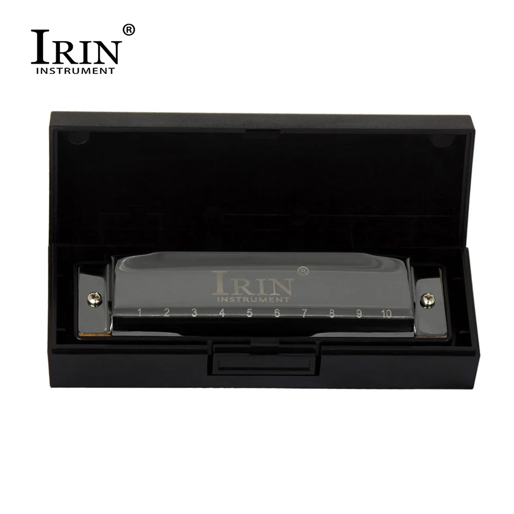 IRIN 10 Holes 20 Tones C Key Orff Harmonica Props For Children's Enlightenment Education Black Nickel Plated With ABS Box