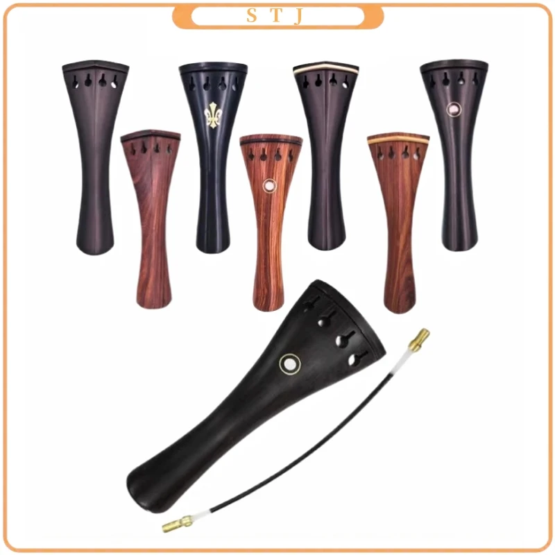 15 "-16" Viola Tailpieces Con Accordatori Fini + Nylon Tailgut Tailcord Top Grade Jujube Wood Tail Piece Part Accessori