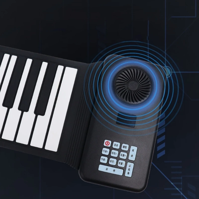 88 Key Rolls up Keyboard Foldable Electronic Piano Rechargeable Hand Roll Portable Piano for Beginner Kid Easy to Play