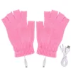 Women Men Thermal Gloves Winter Warm USB Electric Heated Gloves Fingerless 5V Rechargable for Sports Skiing for Running Cycling 2