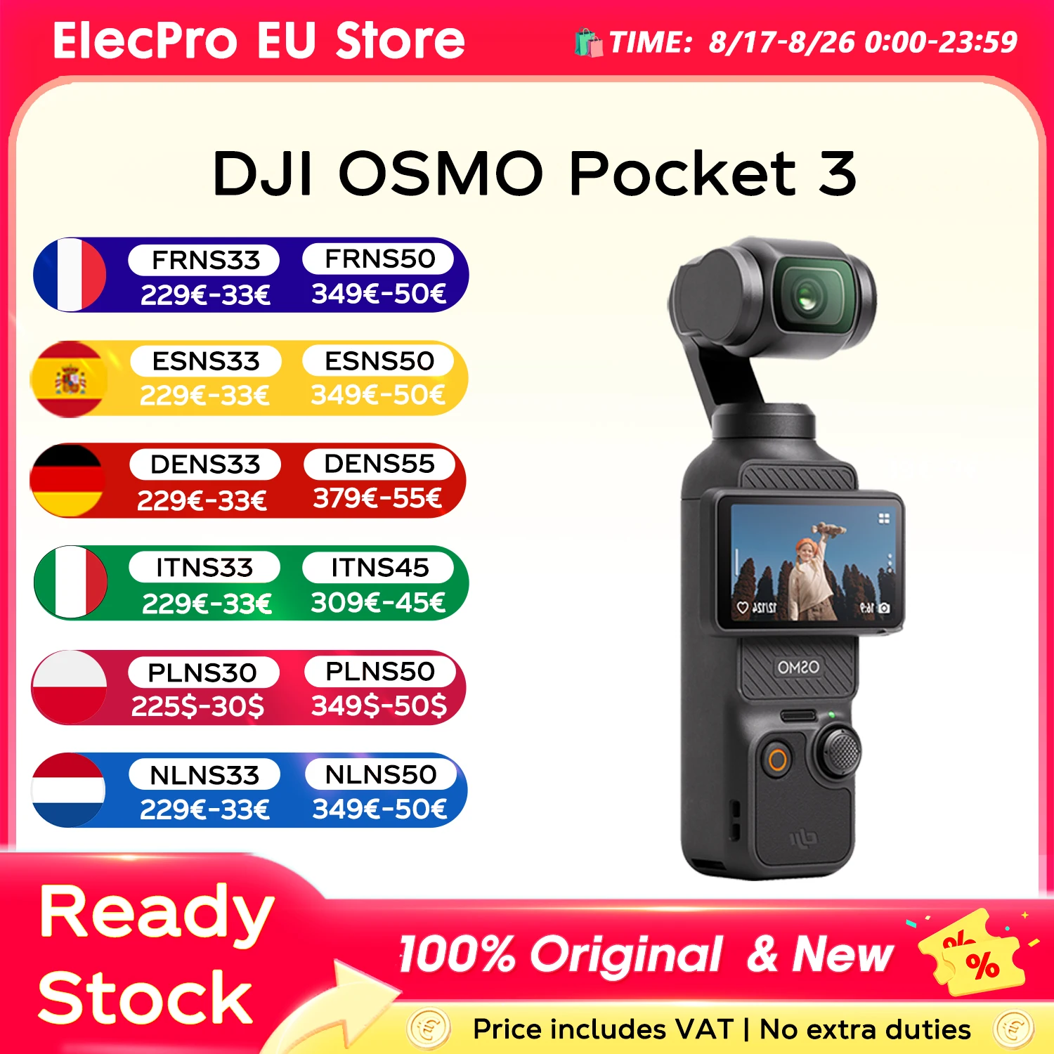 【LOCAL+】DJI Osmo Pocket 3 Caméra stabilisatrice portable à 3 axes 4K60FPS 1 pouce CMOS Zoom 2X pour Vlog, vidéo, voyage en extérieur et diffusion en direct 1