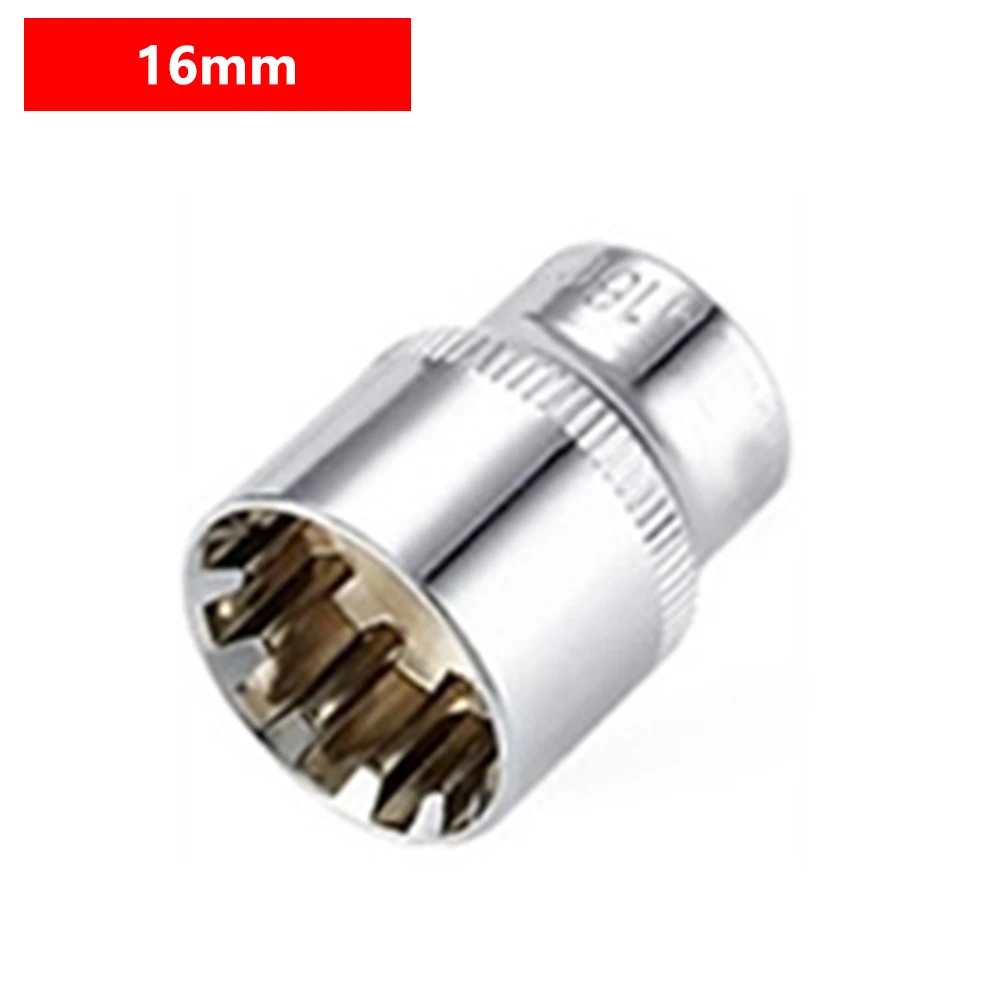 12-Punkt-Steckschlüssel, 3/8 Vierkantantrieb, Spiegel, kurzer Steckschlüsselkopf für Ratschenschlüssel, 6–24 mm Adapter, Verlängerung, Antriebsschlösser, Steckschlüssel – Detail 7