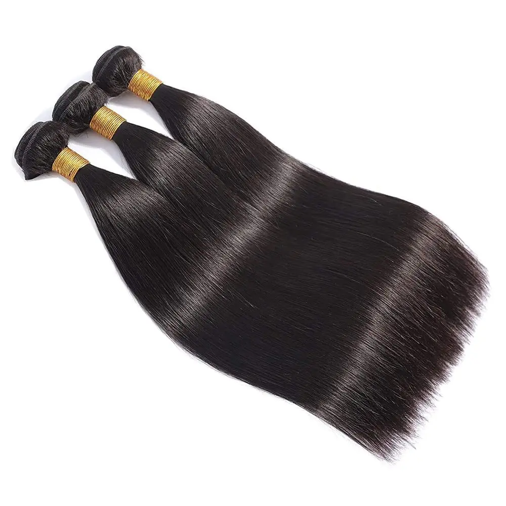 Human Hair Bundles 1/3 Piece Hair Extension For Women Brazilian Straight Human Weave Bundles Natural Black Remy Bundle