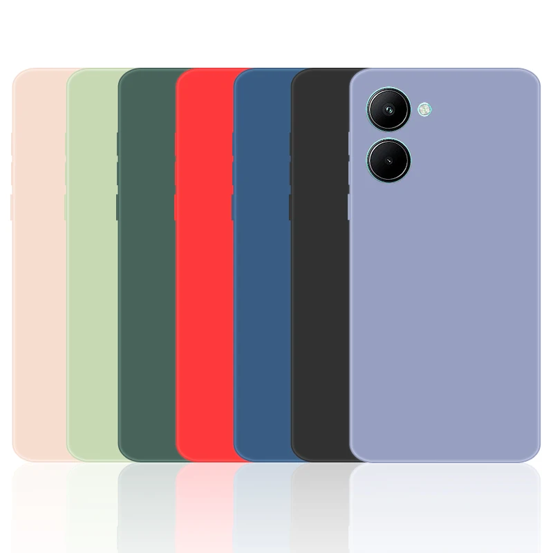 SEEKO Cover Per Realme C21Y / Realme C25Y, Scorrevole [Protezione Fotocamera] Militare Antiurto Silicone Custodia, Con 360° Anello Supporto Kickstand