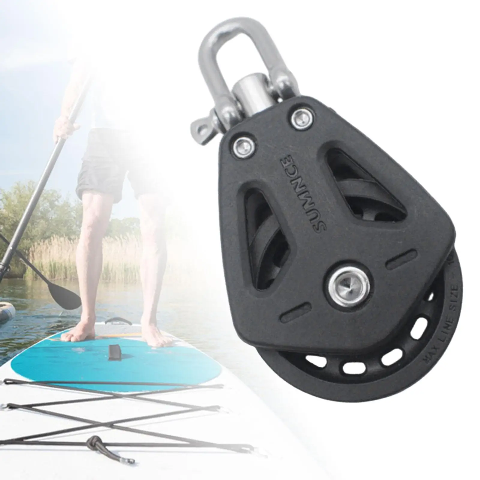 Pulley Block Single Wheel Anchor Lifting Single Pulley for Yacht Kayak Canoe