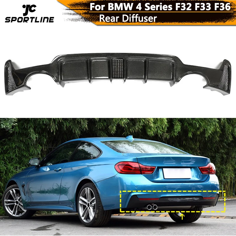 

Rear Bumper Diffuser Lip Spoiler For BMW 4 Series F32 F33 F36 M Sport 2014-2020 Car Rear Bumper Diffuser Protector Carbon Fiber