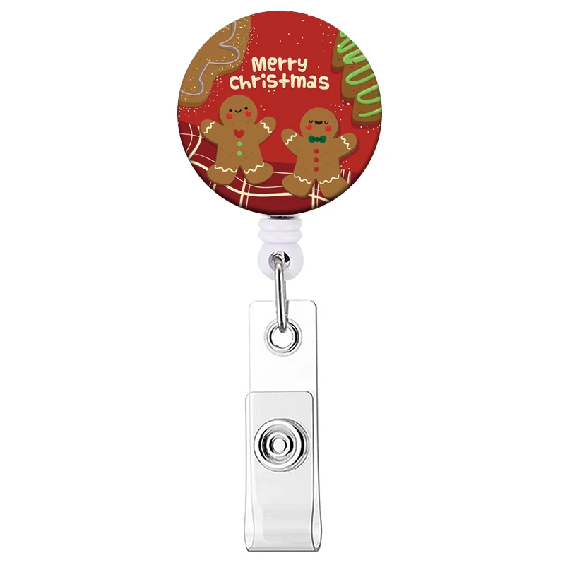 Weihnachts stil einziehbare Abzeichen halter Rollen clip Santa Claus Ausstellungs karten halter Frau Kinder Schneemann ID-Karten ketten clips – Detail 14