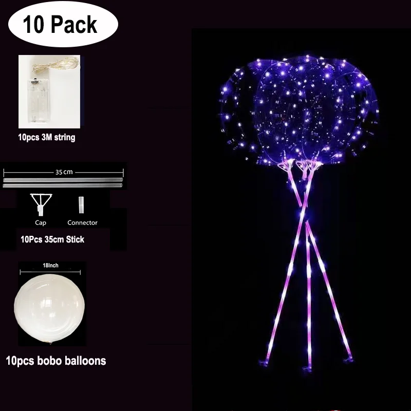 thumbnail image 1 of 10 piezas de luces LED de cadena para árbol de Navidad, globos Bobo transparentes y brillantes, luces de hadas para el hogar, decoraciones para fiestas de cumpleaños y bodas, 1 of 5